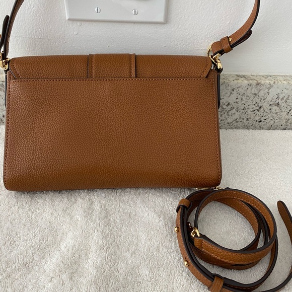 Ralph Lauren Brown Pebbled Leather Shoulder and Crossbody Bag. 10x7x2 - Picture 4 of 7